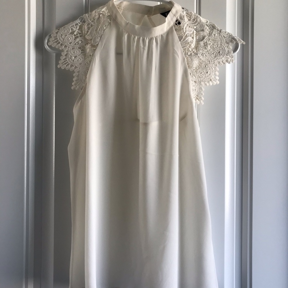 Express white sheer lacey top